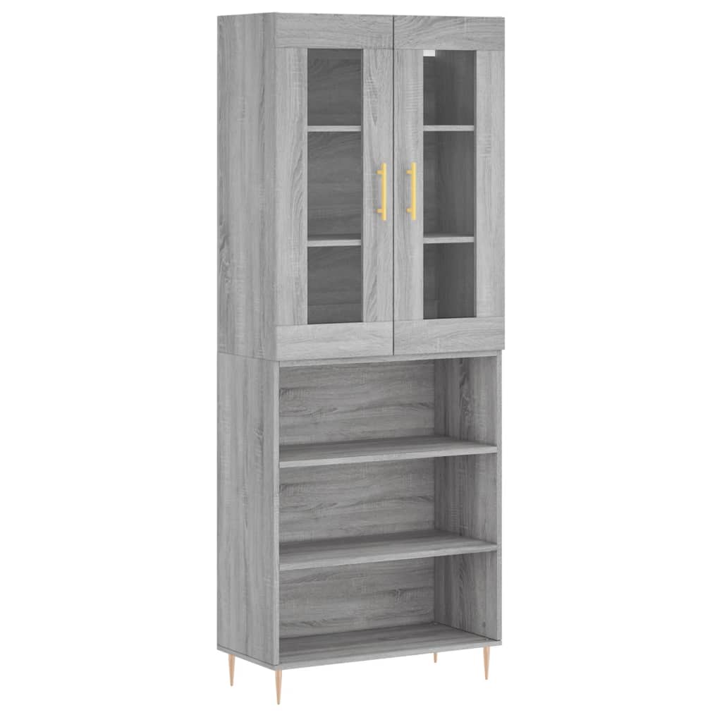 vidaXL Witrynka szary dąb sonoma 69,5x34x180cm materiał drewnopochodny