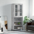 vidaXL Witrynka, szarość betonu 69,5x34x180 cm materiał drewnopochodny