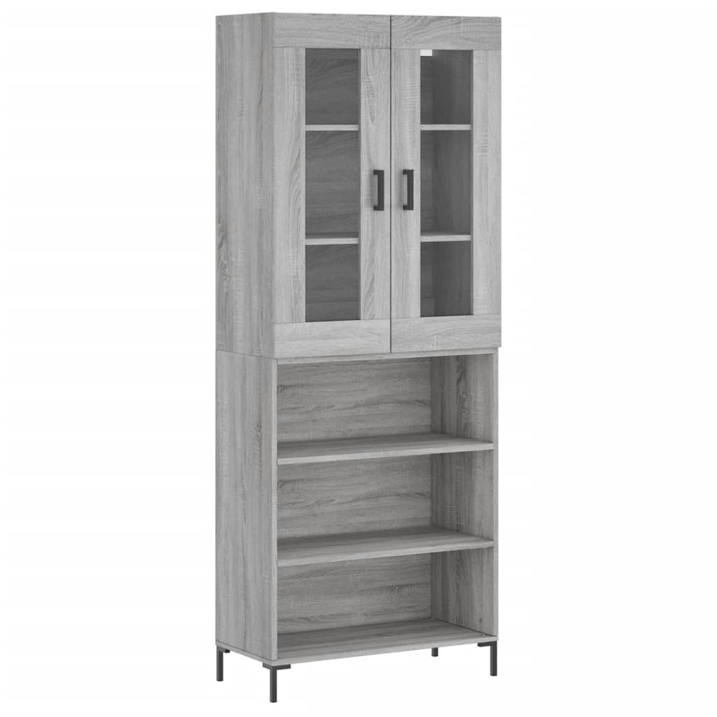 vidaXL Witrynka szary dąb sonoma 69,5x34x180cm materiał drewnopochodny