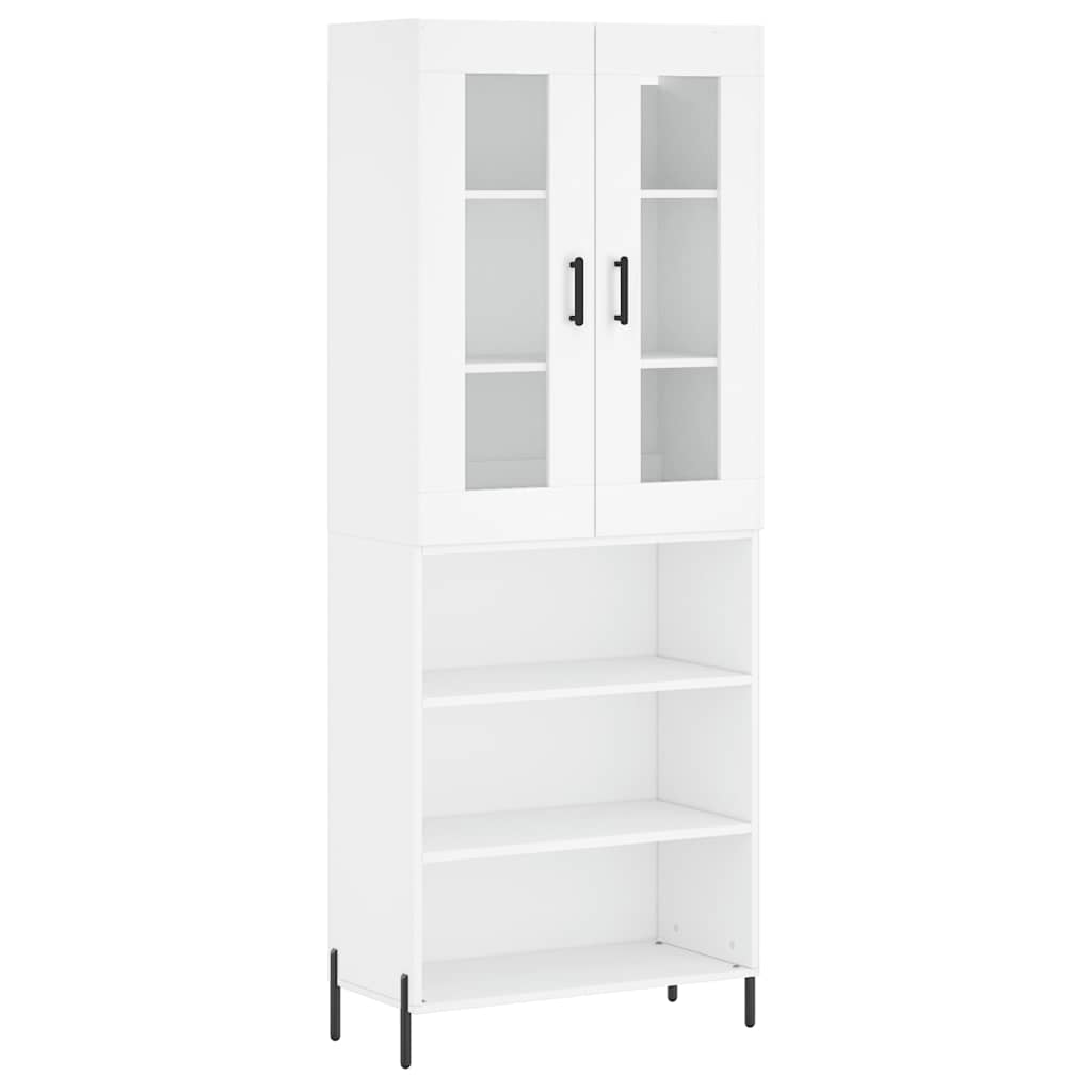 vidaXL Witrynka, biała, 69,5x34x180 cm, materiał drewnopochodny