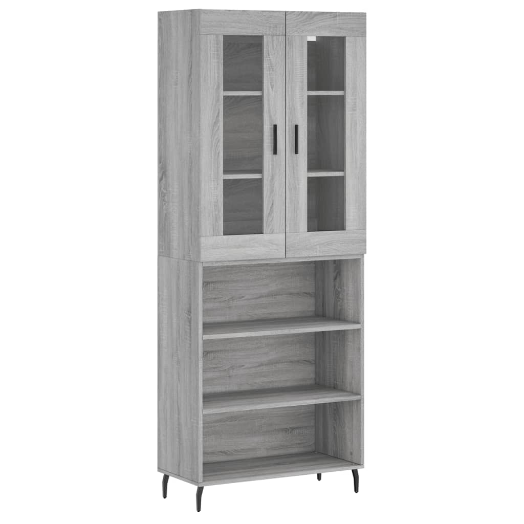 vidaXL Witrynka szary dąb sonoma 69,5x34x180cm materiał drewnopochodny