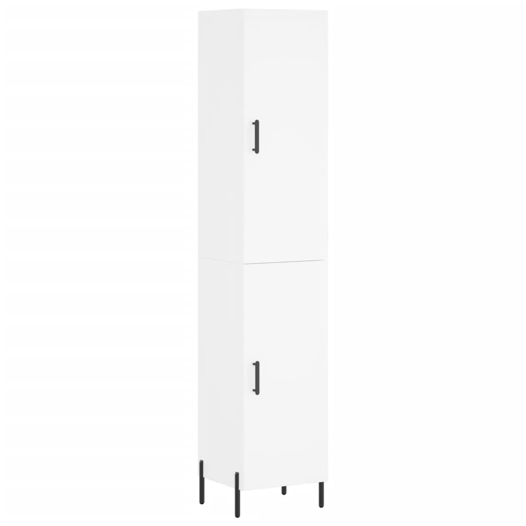 vidaXL Wysoka szafka, biała, 34,5x34x180 cm, materiał drewnopochodny