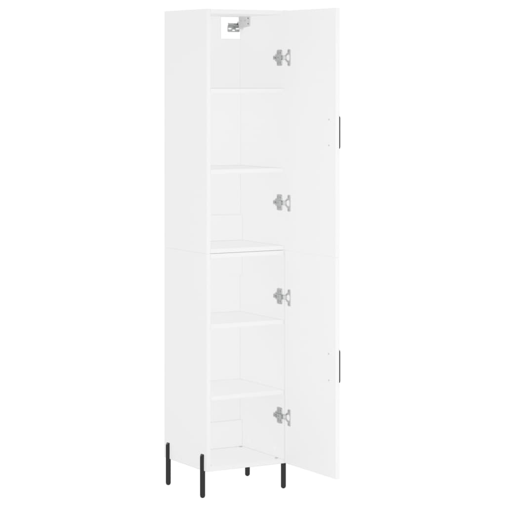 vidaXL Wysoka szafka, biała, 34,5x34x180 cm, materiał drewnopochodny