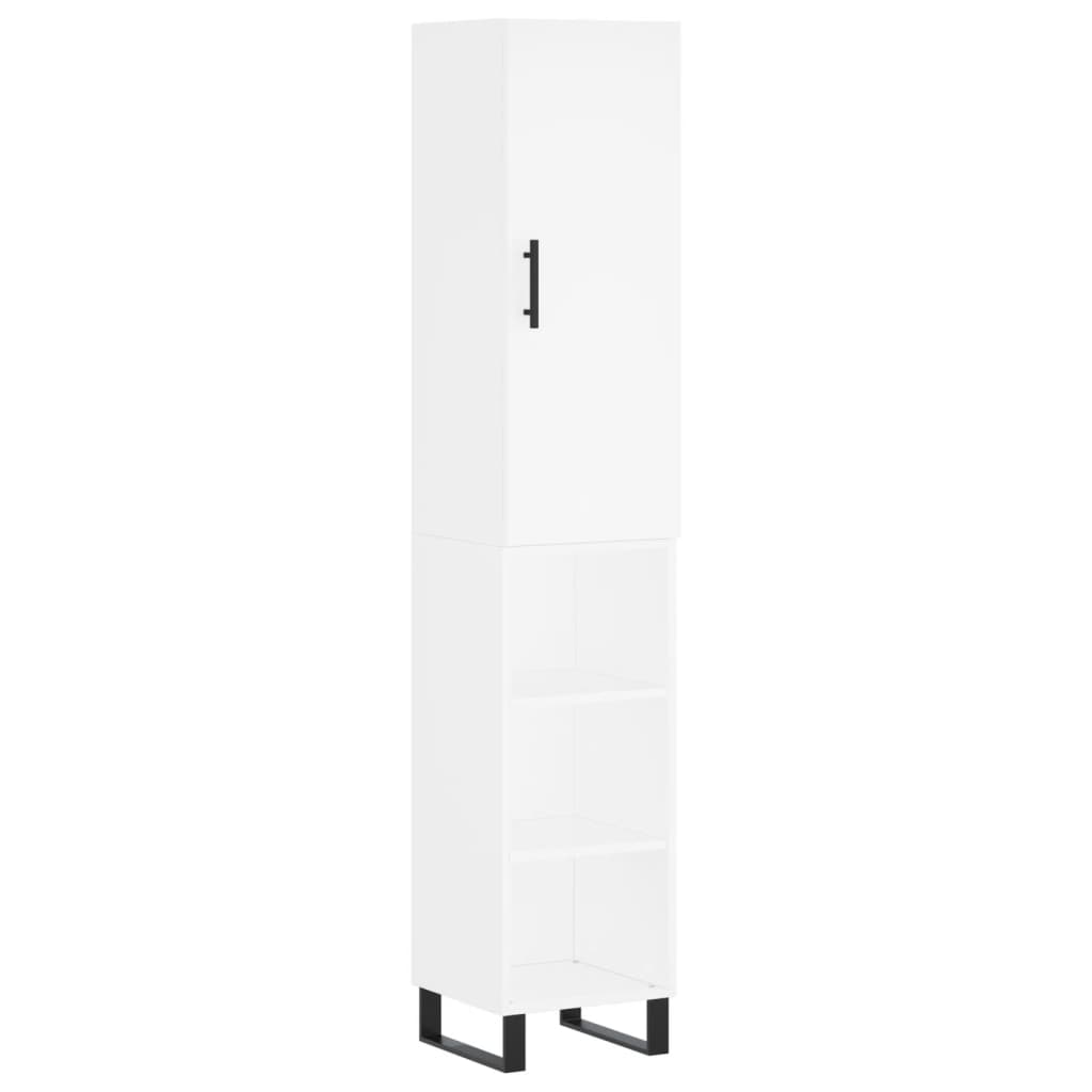 vidaXL Wysoka szafka, biała, 34,5x34x180 cm, materiał drewnopochodny