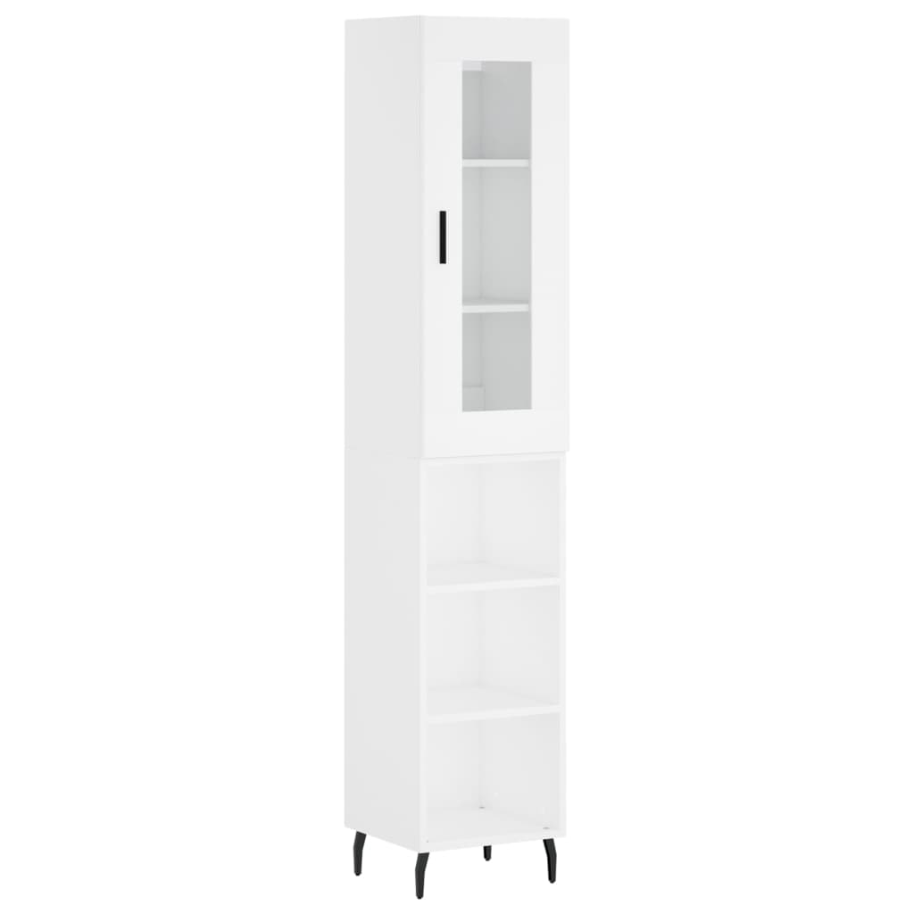 vidaXL Wysoka szafka, biała, 34,5x34x180 cm, materiał drewnopochodny