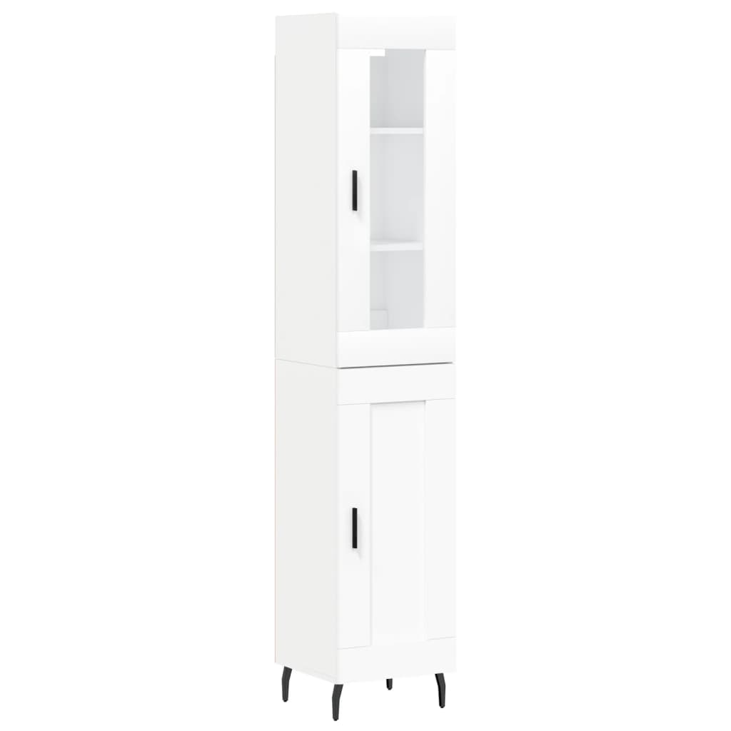 vidaXL Wysoka szafka, biała, 34,5x34x180 cm, materiał drewnopochodny
