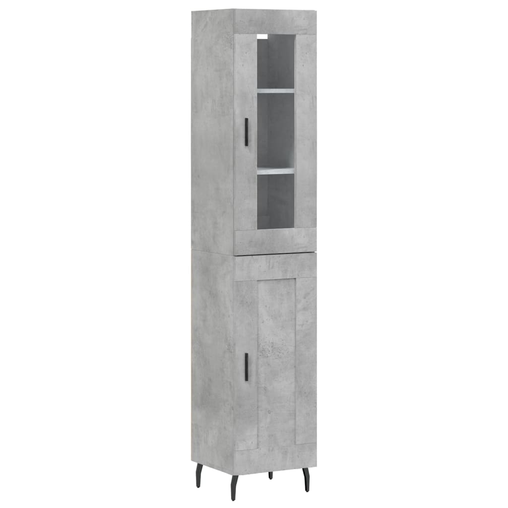 vidaXL Wysoka szafka, szarość betonu, 34,5x34x180 cm