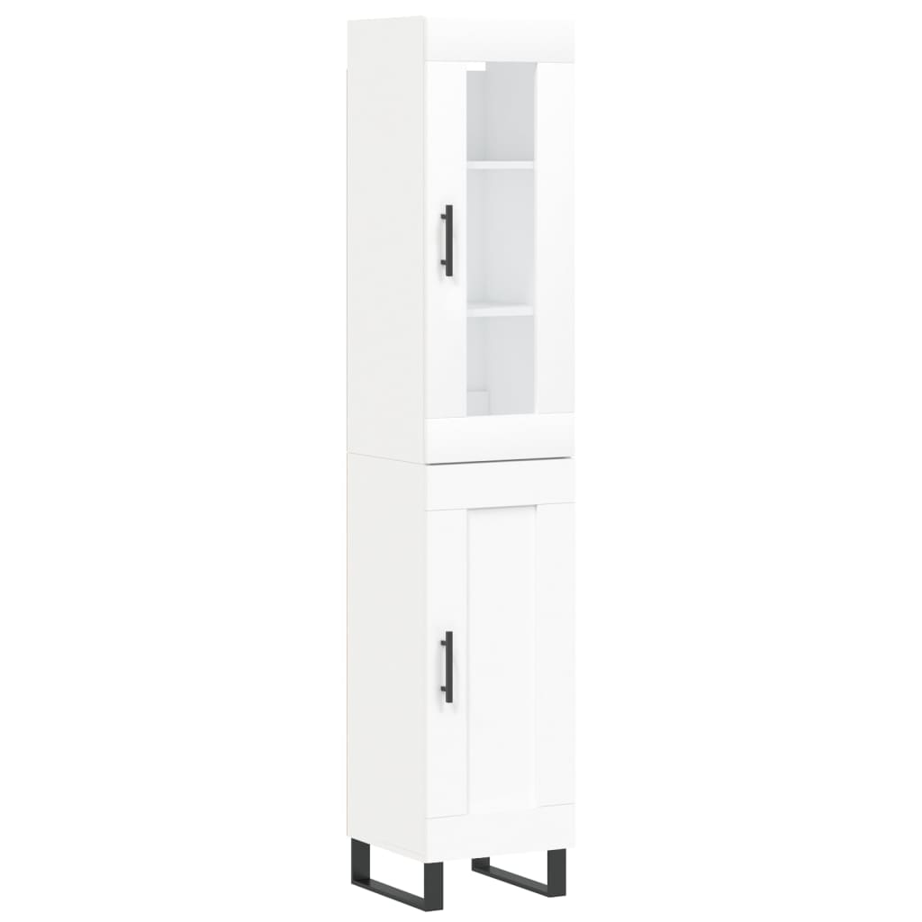 vidaXL Wysoka szafka, biała, 34,5x34x180 cm, materiał drewnopochodny