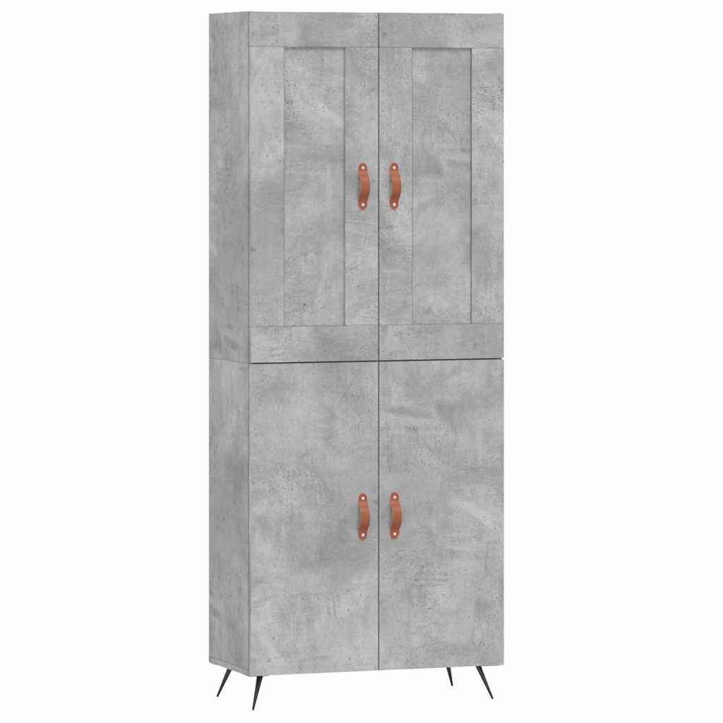 vidaXL Witrynka, szarość betonu 69,5x34x180 cm materiał drewnopochodny