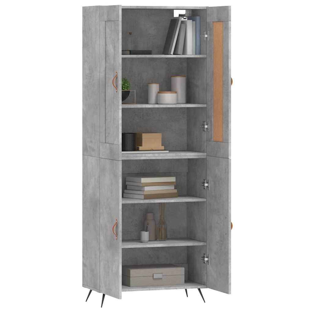 vidaXL Witrynka, szarość betonu 69,5x34x180 cm materiał drewnopochodny