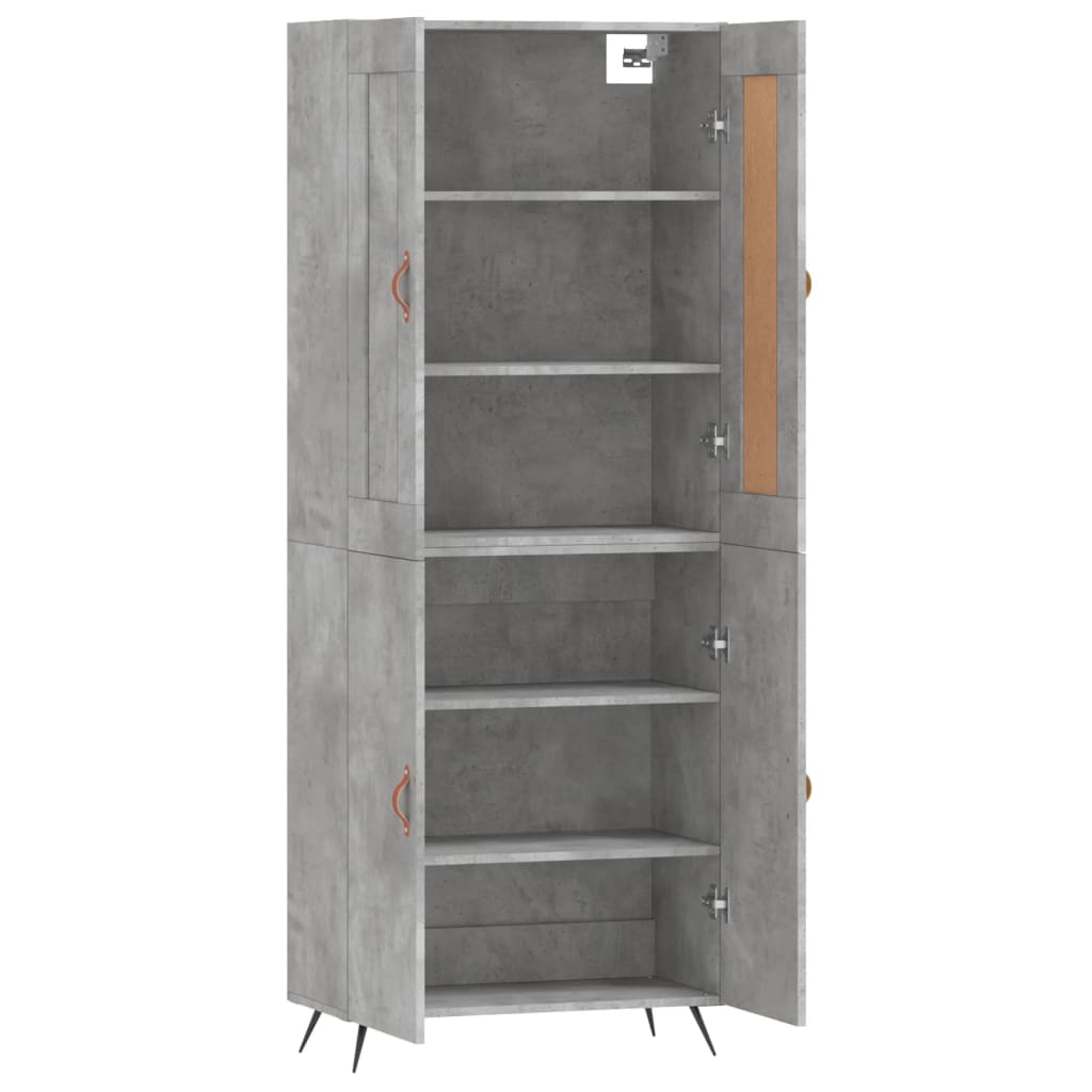 vidaXL Witrynka, szarość betonu 69,5x34x180 cm materiał drewnopochodny