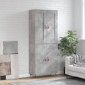 vidaXL Witrynka, szarość betonu 69,5x34x180 cm materiał drewnopochodny