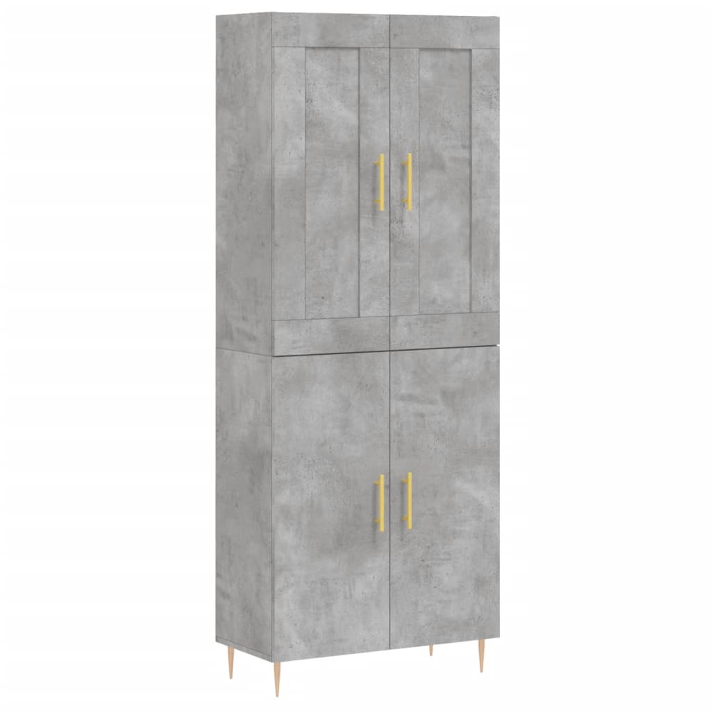 vidaXL Witrynka, szarość betonu 69,5x34x180 cm materiał drewnopochodny