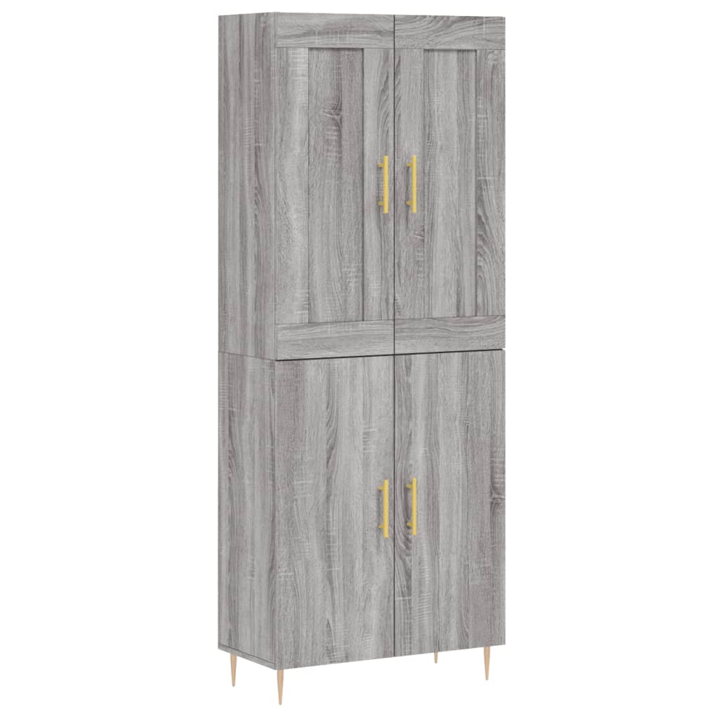 vidaXL Witrynka szary dąb sonoma 69,5x34x180cm materiał drewnopochodny