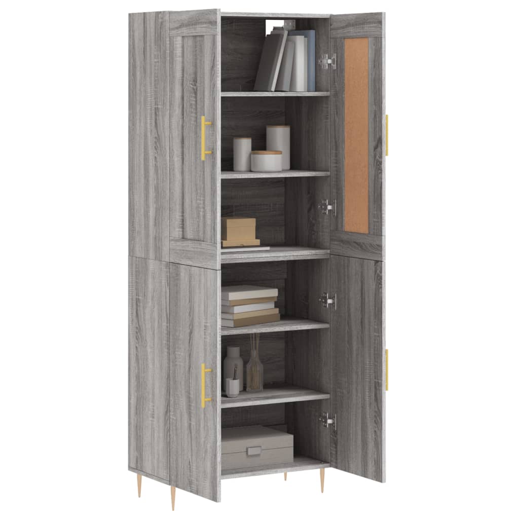 vidaXL Witrynka szary dąb sonoma 69,5x34x180cm materiał drewnopochodny