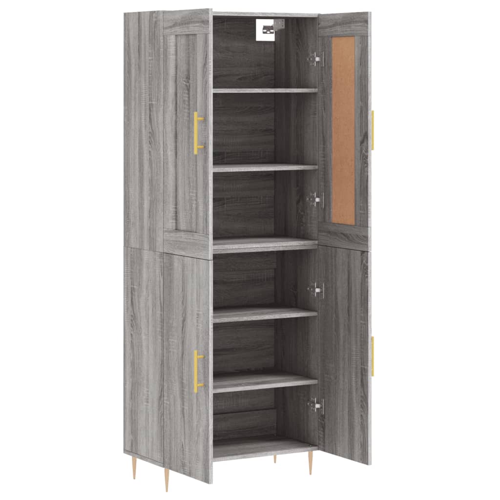 vidaXL Witrynka szary dąb sonoma 69,5x34x180cm materiał drewnopochodny