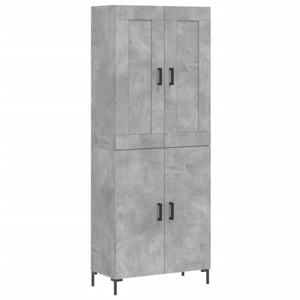 vidaXL Witrynka, szarość betonu 69,5x34x180 cm materiał drewnopochodny