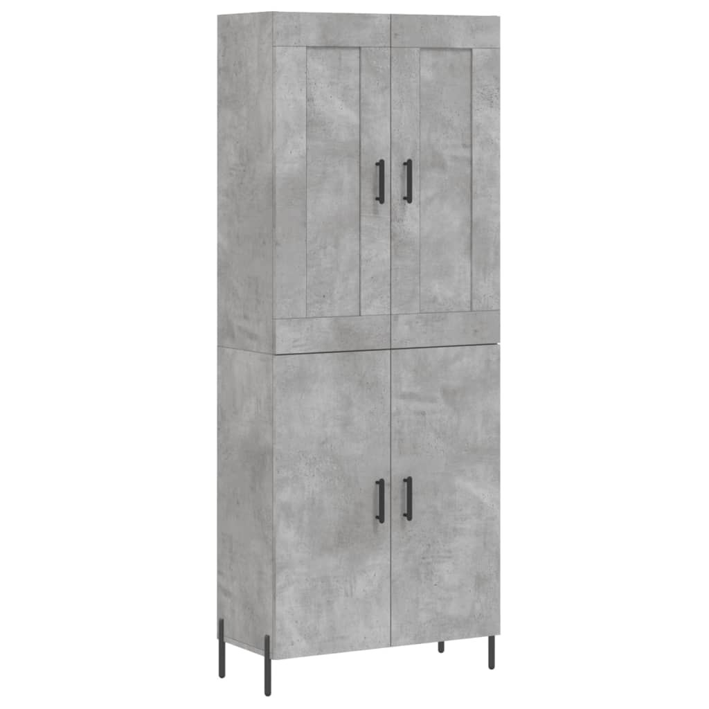 vidaXL Witrynka, szarość betonu 69,5x34x180 cm materiał drewnopochodny