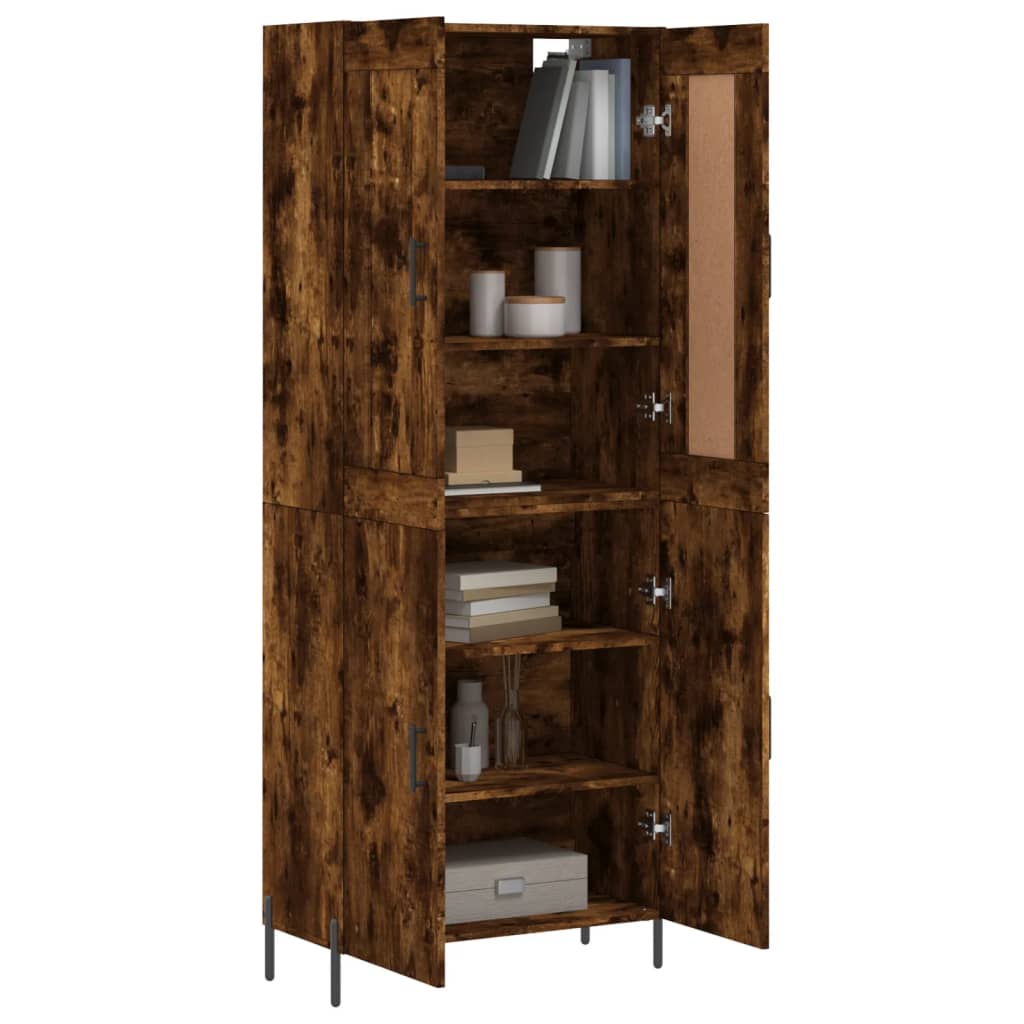 vidaXL Witrynka przydymiony dąb 69,5x34x180 cm materiał drewnopochodny