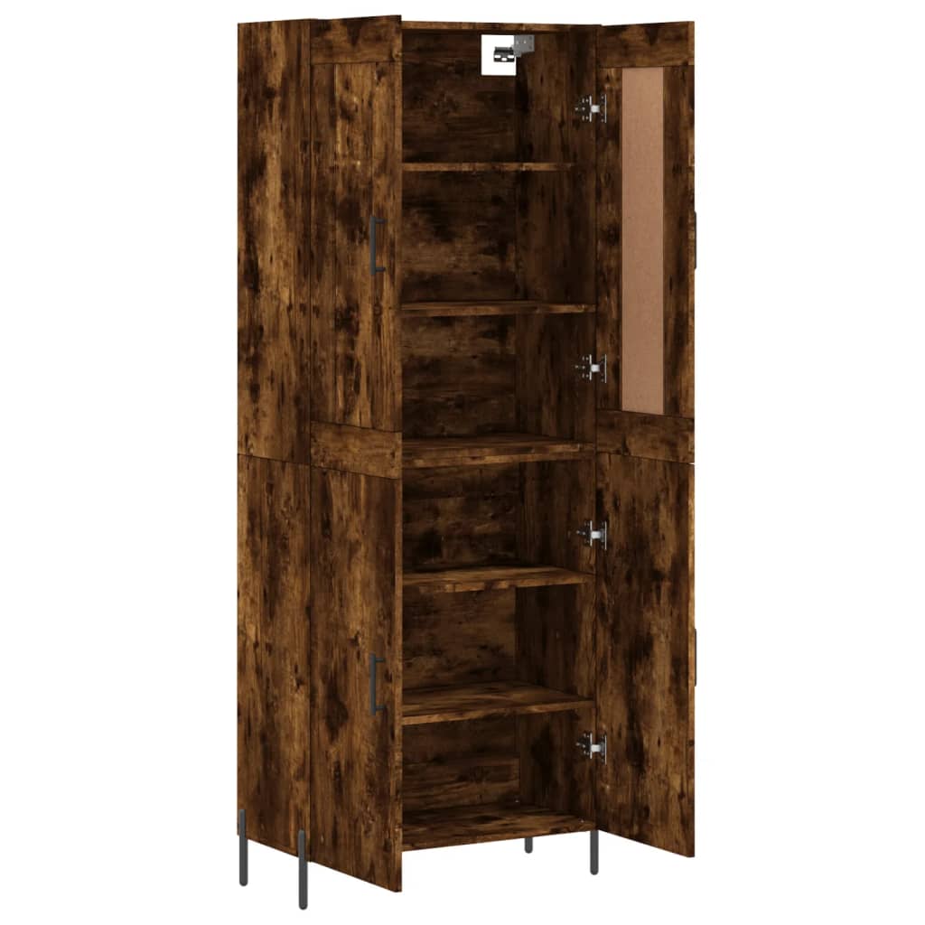 vidaXL Witrynka przydymiony dąb 69,5x34x180 cm materiał drewnopochodny
