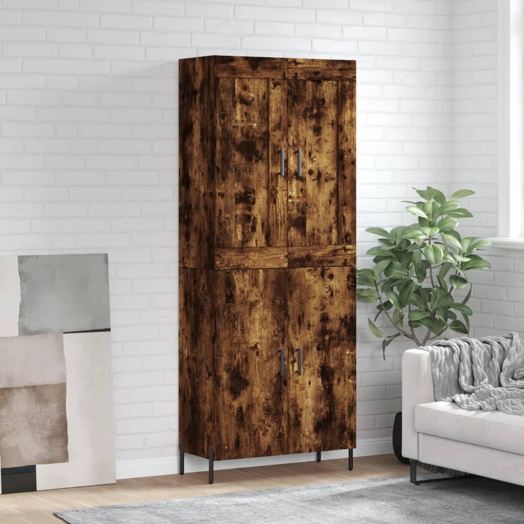 vidaXL Witrynka przydymiony dąb 69,5x34x180 cm materiał drewnopochodny