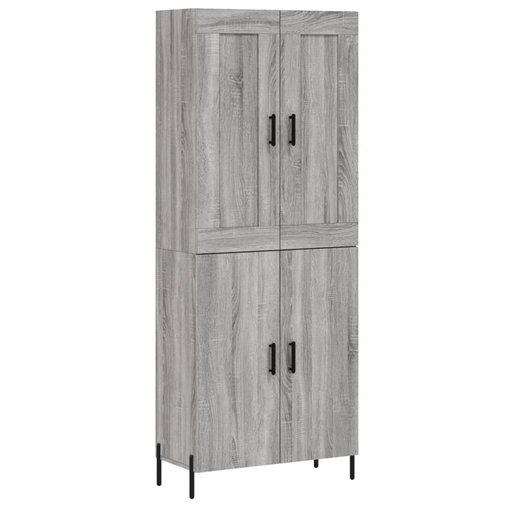vidaXL Witrynka szary dąb sonoma 69,5x34x180cm materiał drewnopochodny