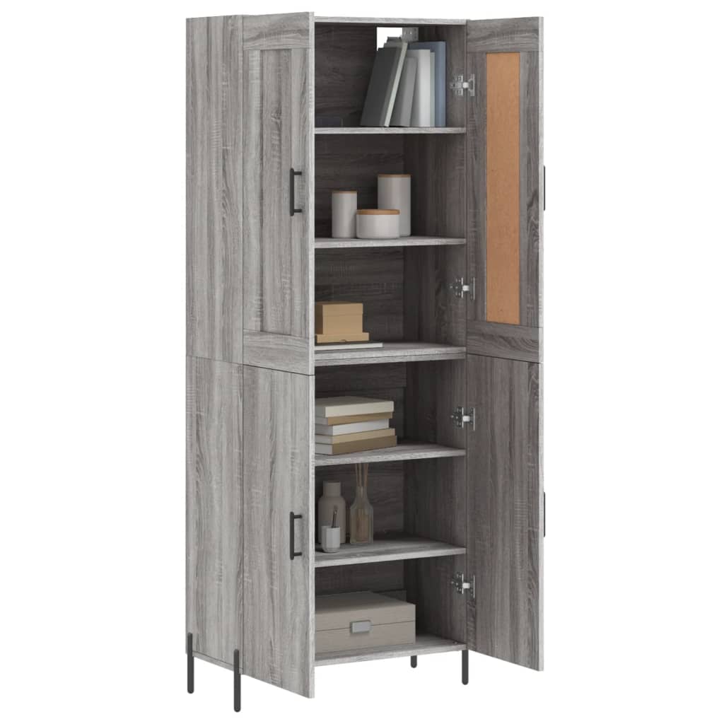 vidaXL Witrynka szary dąb sonoma 69,5x34x180cm materiał drewnopochodny