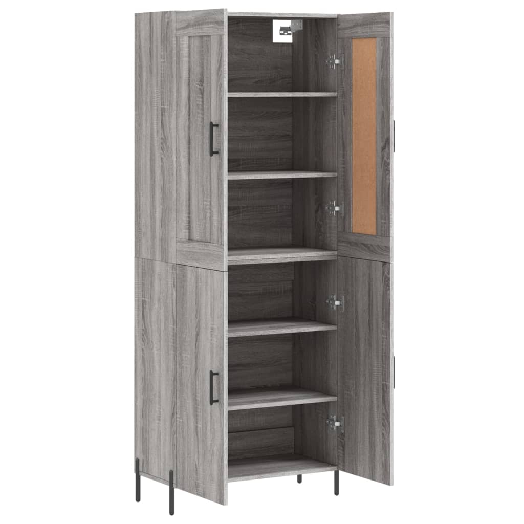 vidaXL Witrynka szary dąb sonoma 69,5x34x180cm materiał drewnopochodny