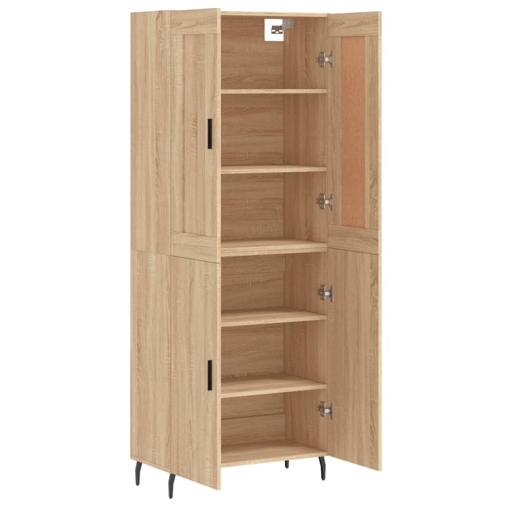 vidaXL Witrynka, dąb sonoma, 69,5x34x180 cm, materiał drewnopochodny