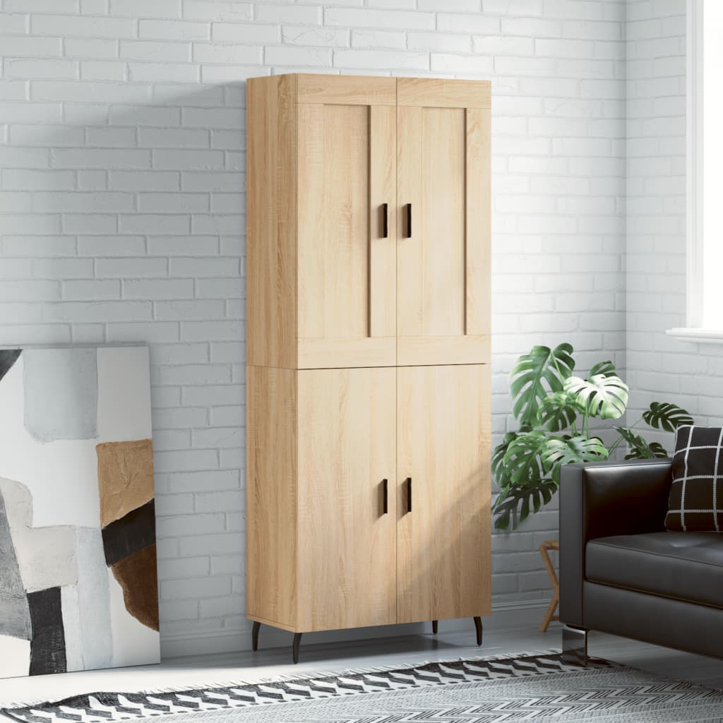 vidaXL Witrynka, dąb sonoma, 69,5x34x180 cm, materiał drewnopochodny