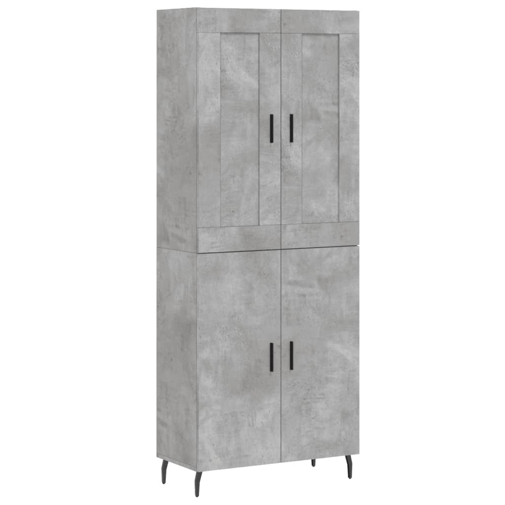 vidaXL Witrynka, szarość betonu 69,5x34x180 cm materiał drewnopochodny
