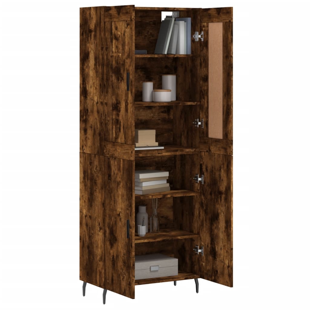 vidaXL Witrynka przydymiony dąb 69,5x34x180 cm materiał drewnopochodny