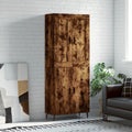 vidaXL Witrynka przydymiony dąb 69,5x34x180 cm materiał drewnopochodny