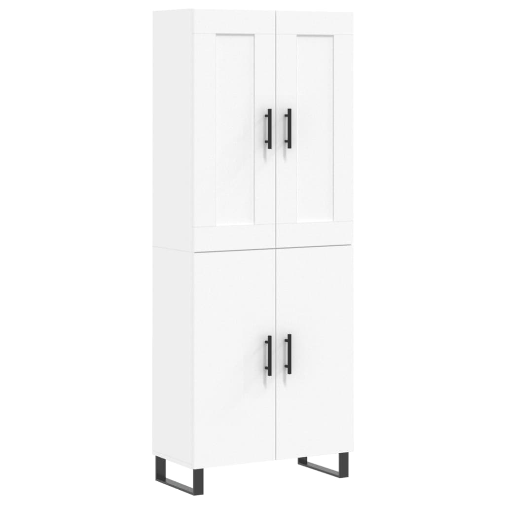 vidaXL Witrynka, biała, 69,5x34x180 cm, materiał drewnopochodny
