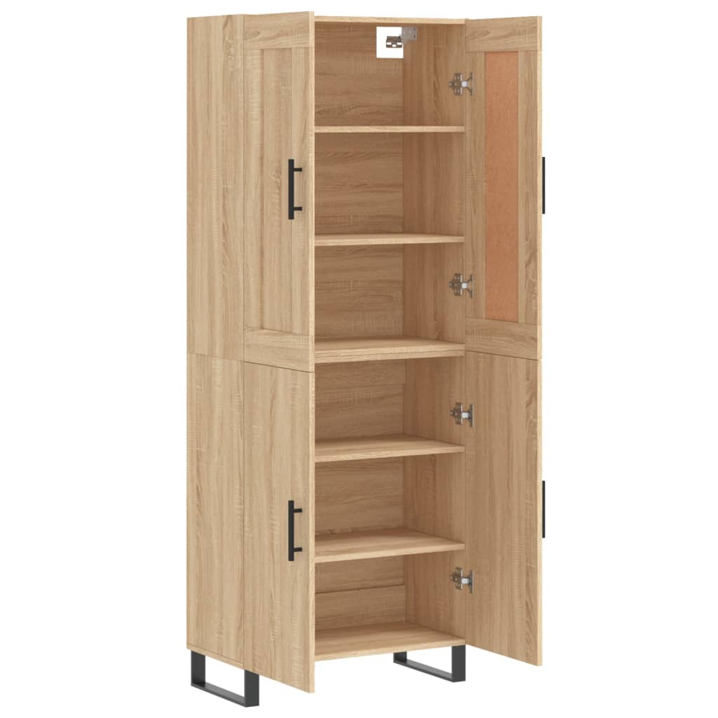 vidaXL Witrynka, dąb sonoma, 69,5x34x180 cm, materiał drewnopochodny
