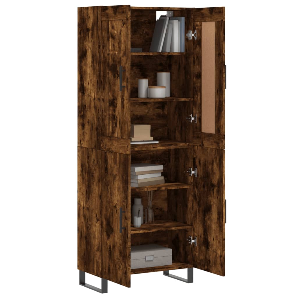 vidaXL Witrynka przydymiony dąb 69,5x34x180 cm materiał drewnopochodny