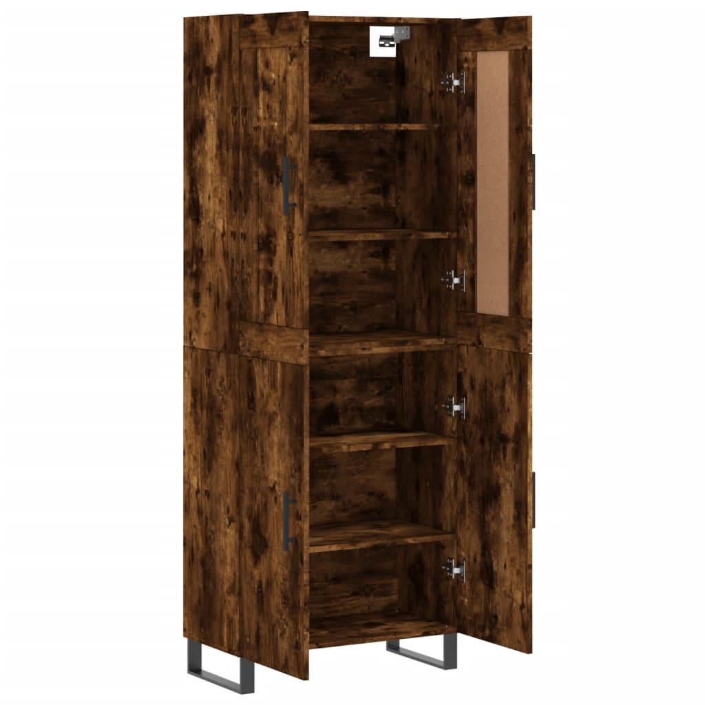 vidaXL Witrynka przydymiony dąb 69,5x34x180 cm materiał drewnopochodny