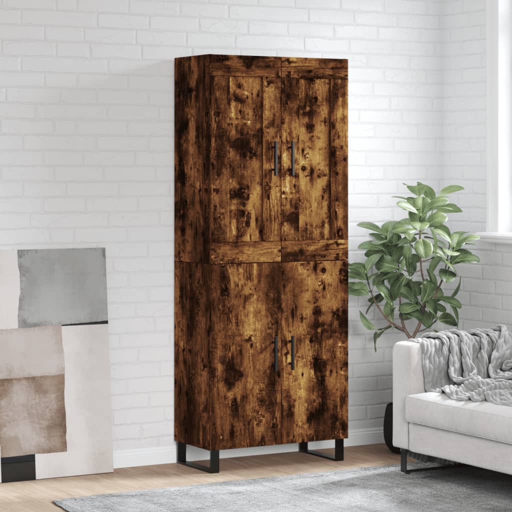 vidaXL Witrynka przydymiony dąb 69,5x34x180 cm materiał drewnopochodny