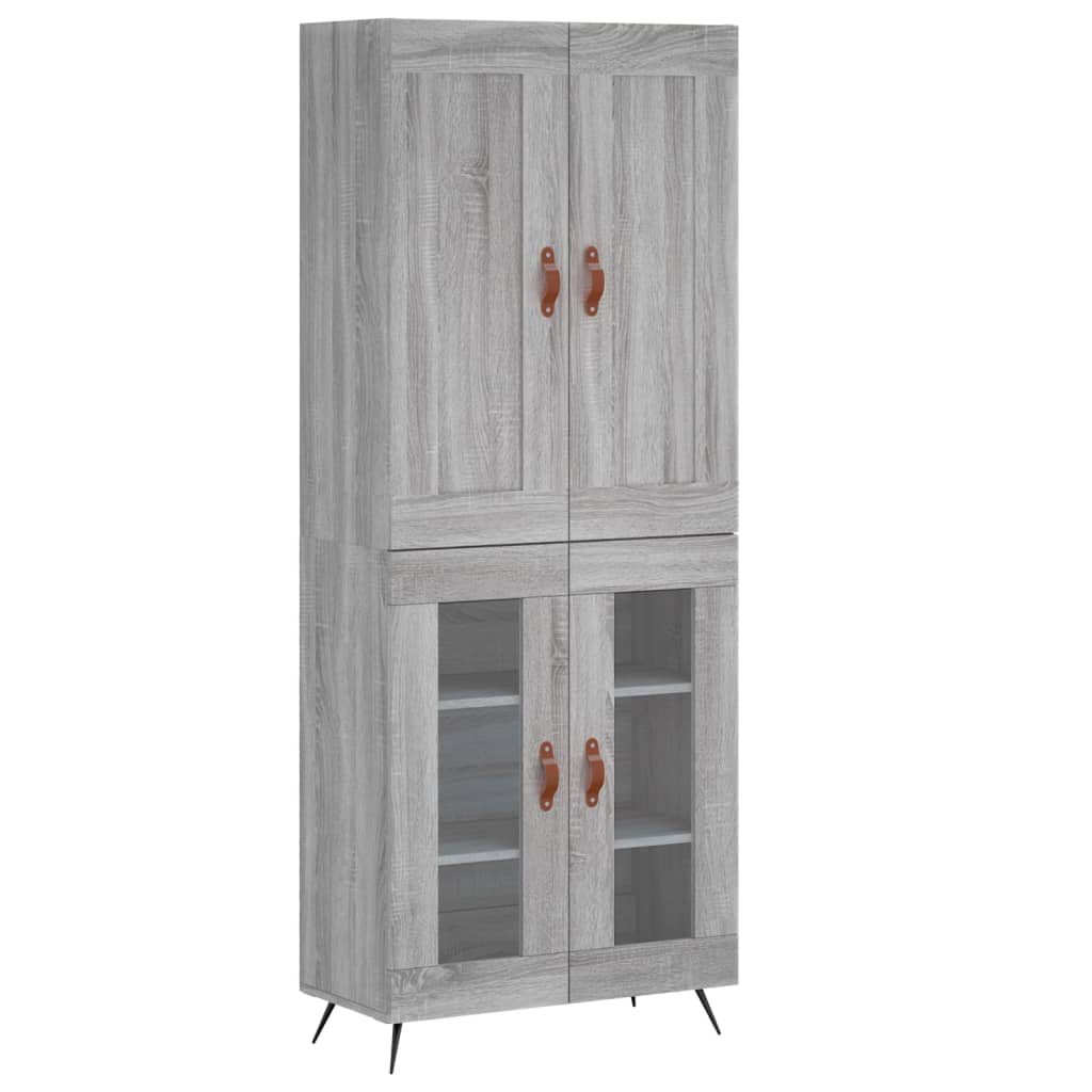 vidaXL Witrynka szary dąb sonoma 69,5x34x180cm materiał drewnopochodny