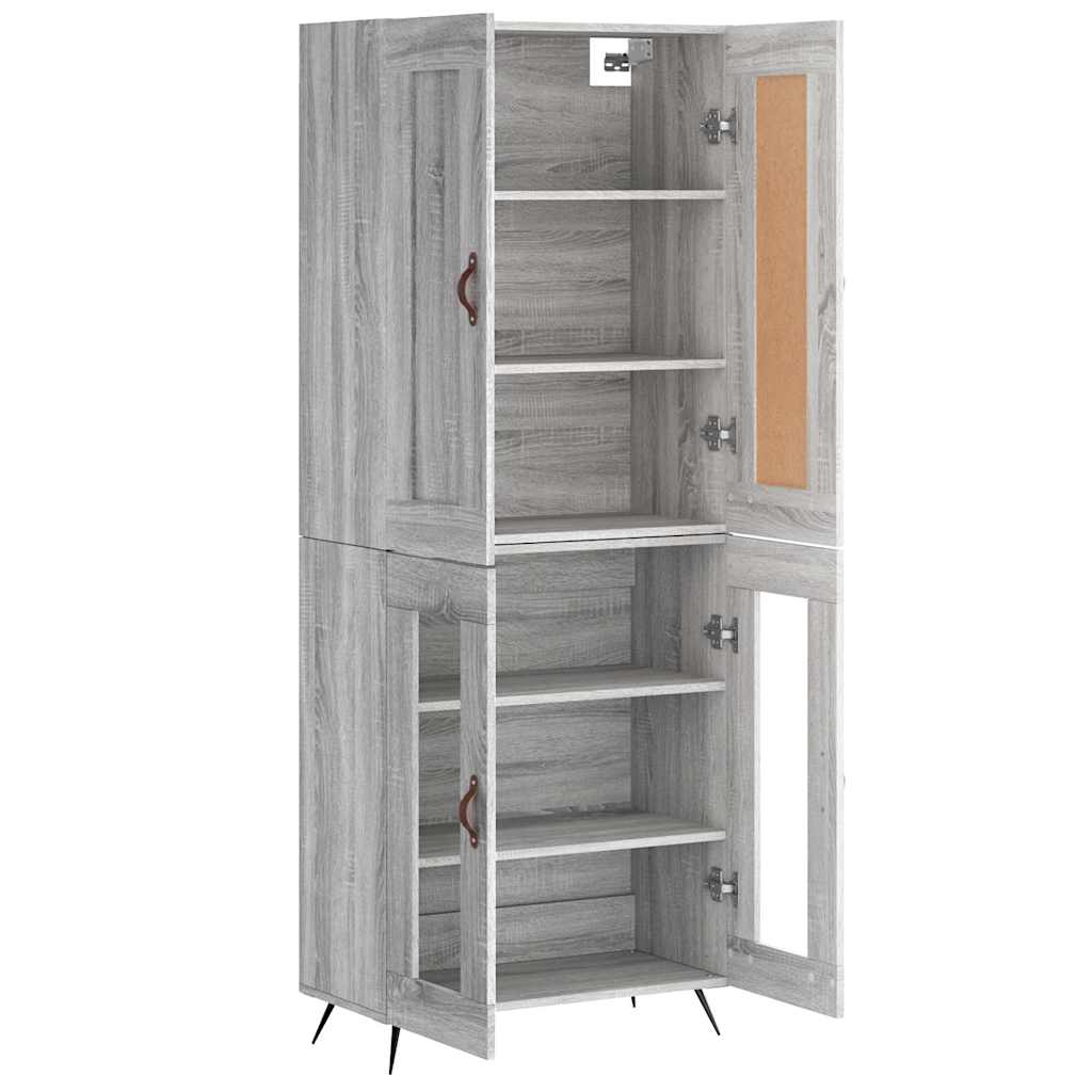 vidaXL Witrynka szary dąb sonoma 69,5x34x180cm materiał drewnopochodny