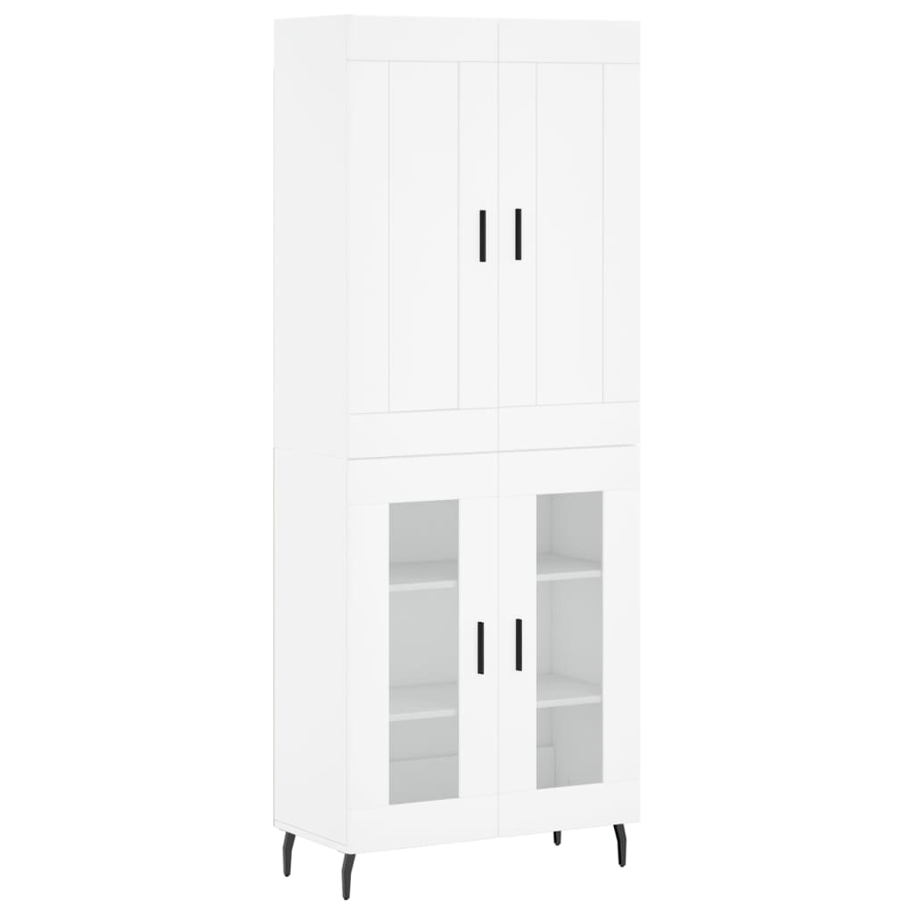 vidaXL Witrynka, biała, 69,5x34x180 cm, materiał drewnopochodny