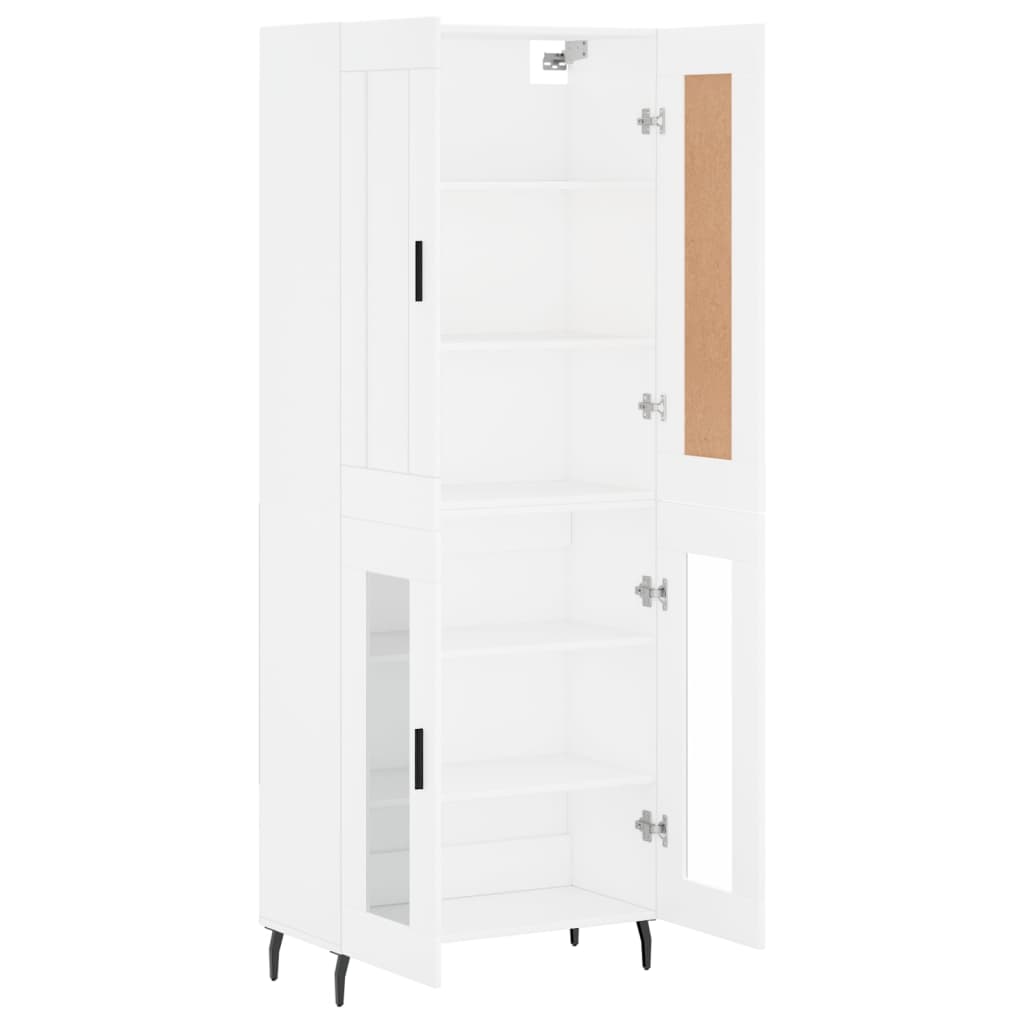 vidaXL Witrynka, biała, 69,5x34x180 cm, materiał drewnopochodny