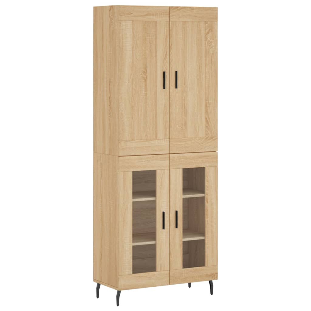 vidaXL Witrynka, dąb sonoma, 69,5x34x180 cm, materiał drewnopochodny