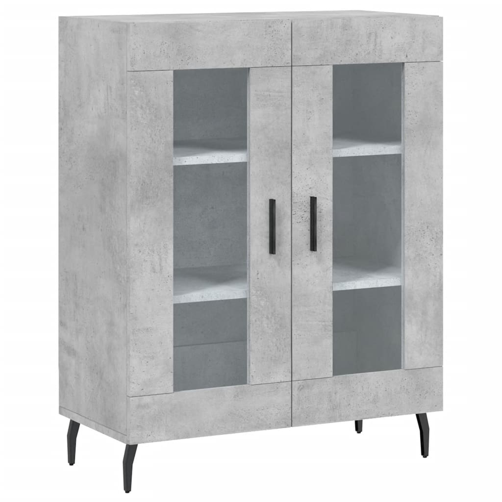 vidaXL Witrynka, szarość betonu 69,5x34x180 cm materiał drewnopochodny