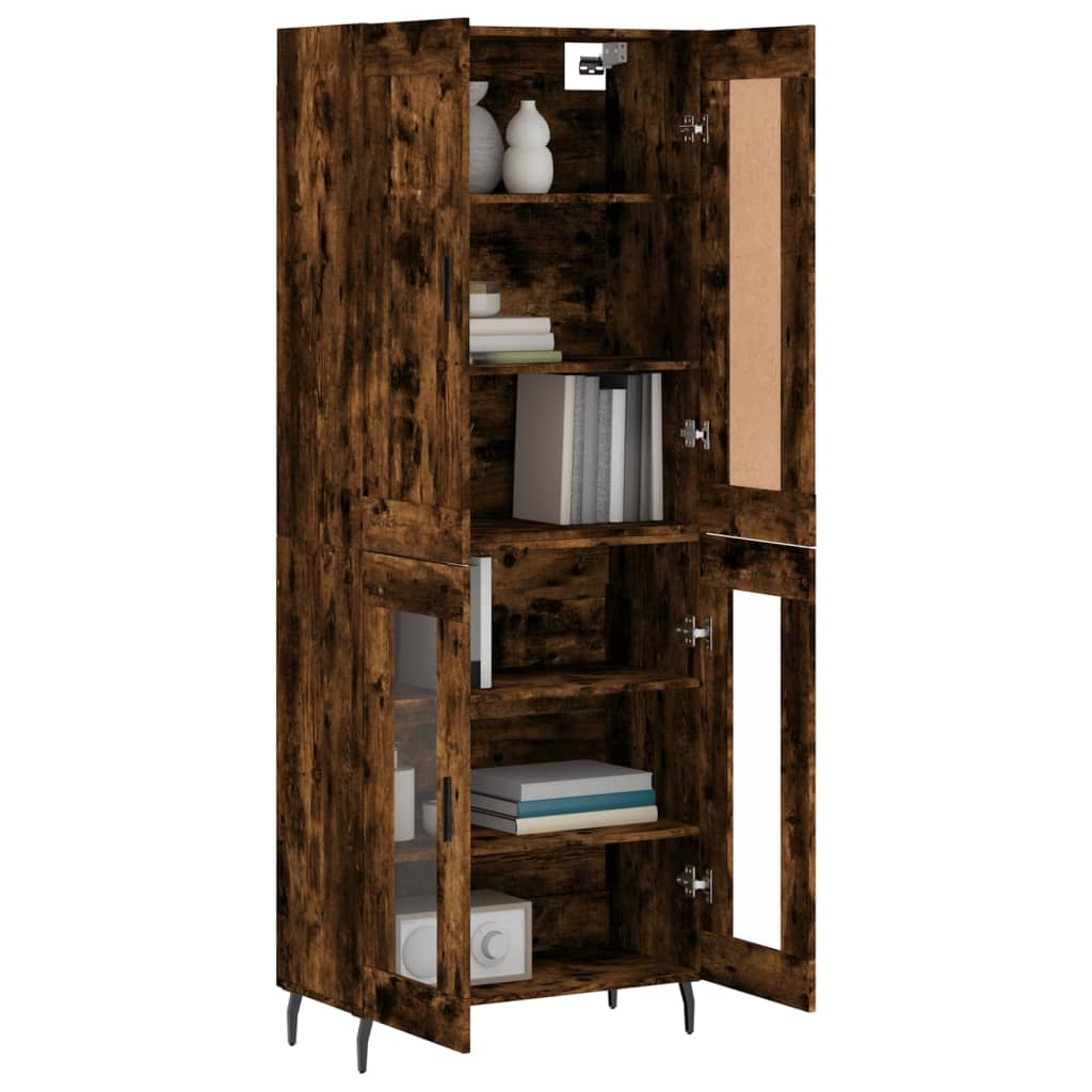 vidaXL Witrynka przydymiony dąb 69,5x34x180 cm materiał drewnopochodny
