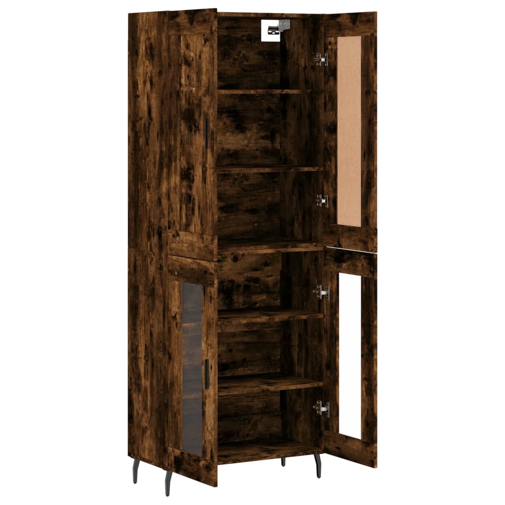 vidaXL Witrynka przydymiony dąb 69,5x34x180 cm materiał drewnopochodny