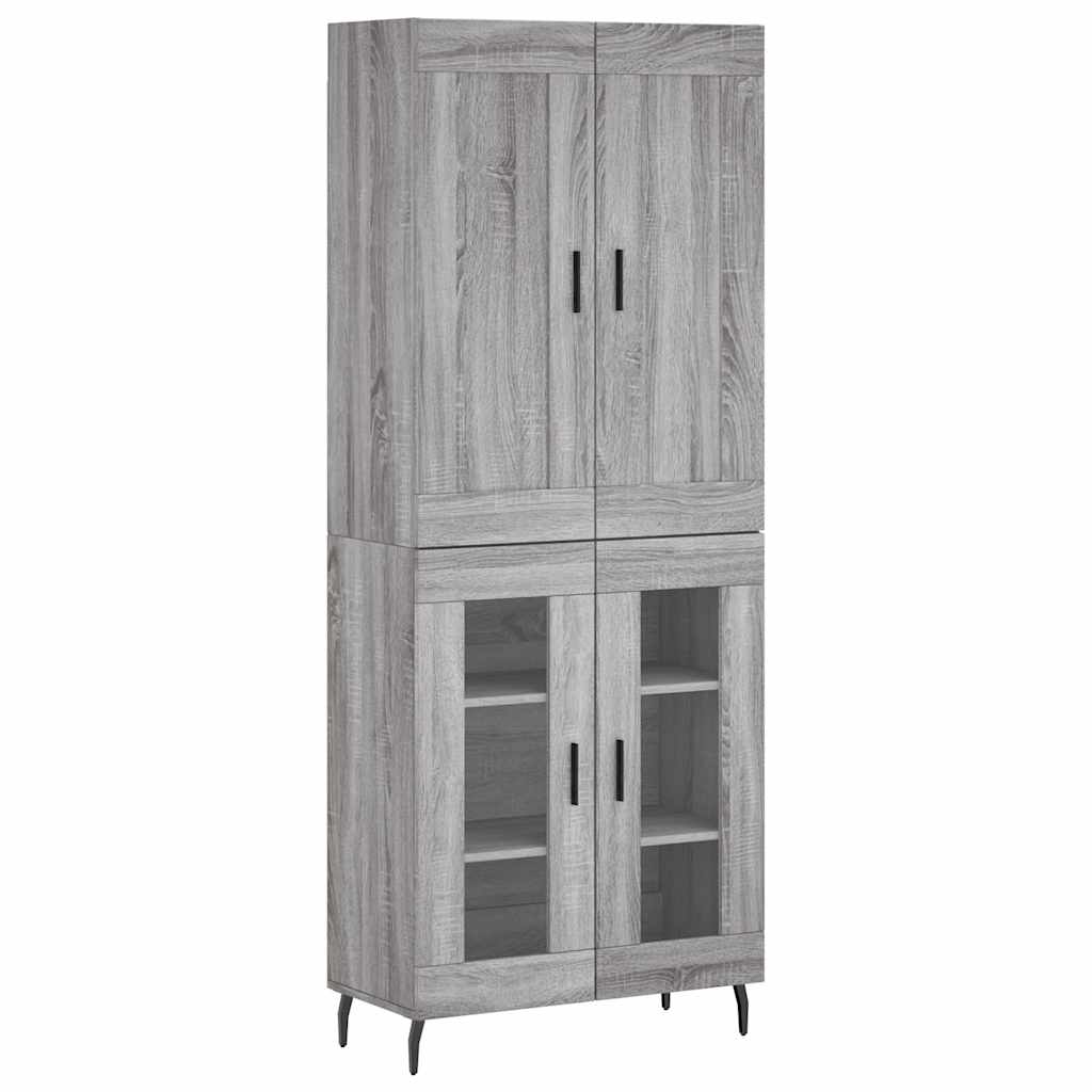 vidaXL Witrynka szary dąb sonoma 69,5x34x180cm materiał drewnopochodny