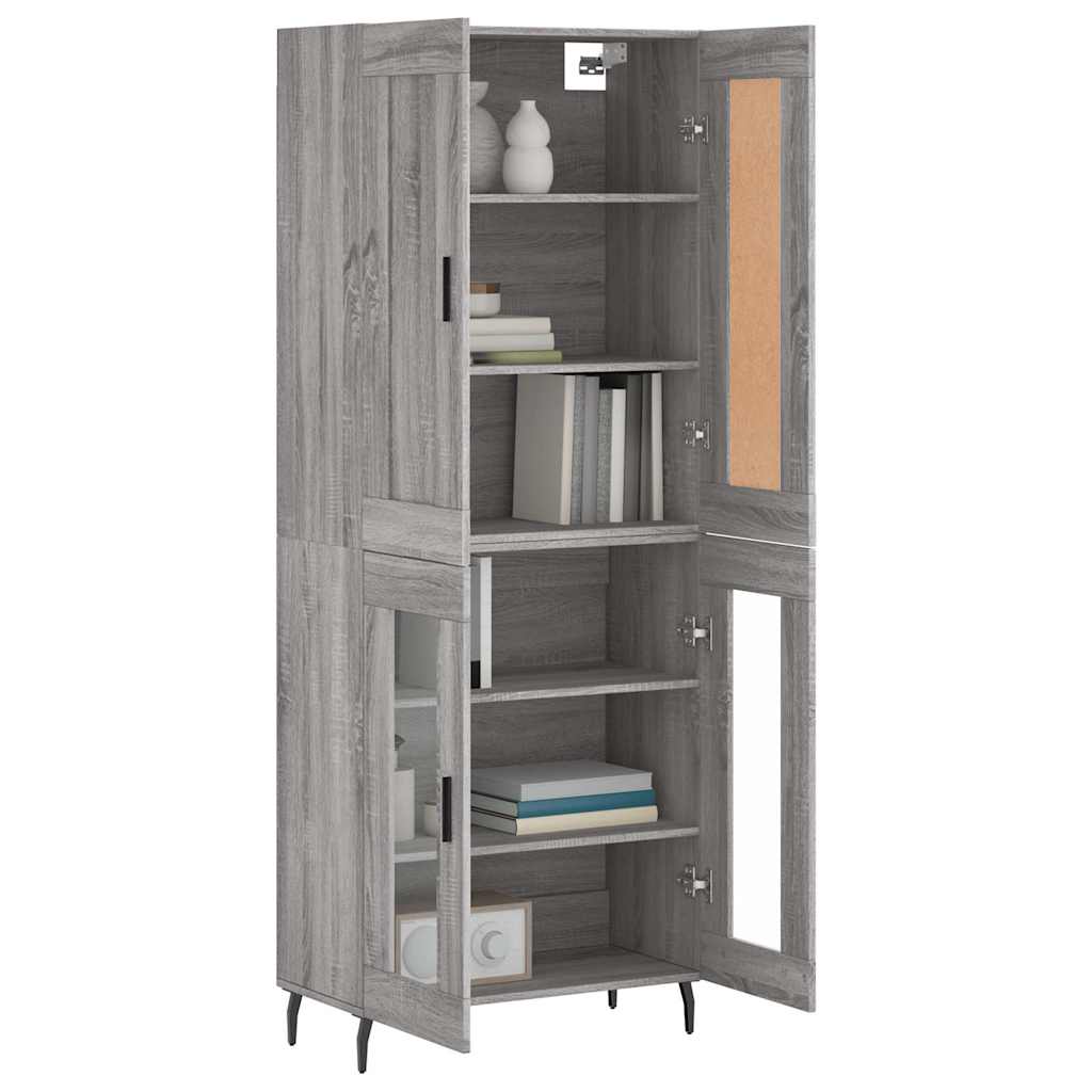 vidaXL Witrynka szary dąb sonoma 69,5x34x180cm materiał drewnopochodny