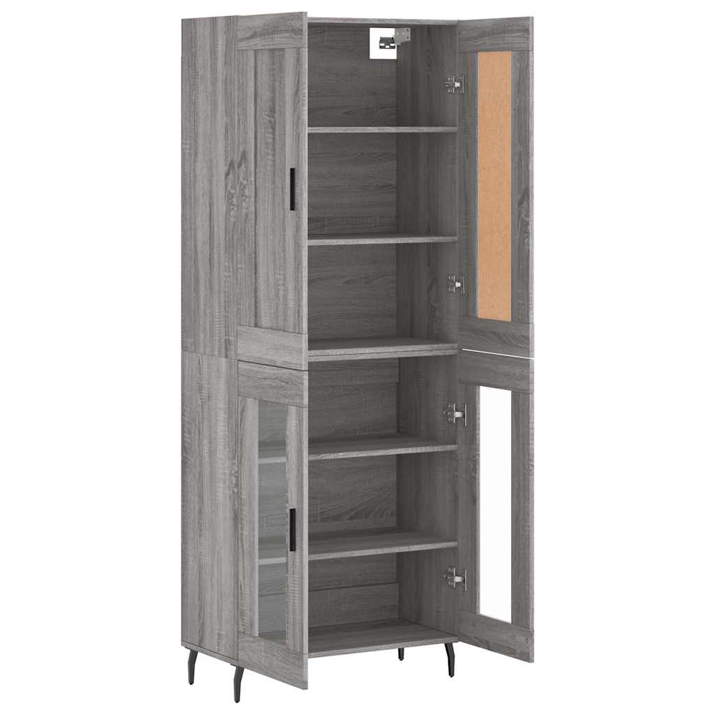vidaXL Witrynka szary dąb sonoma 69,5x34x180cm materiał drewnopochodny