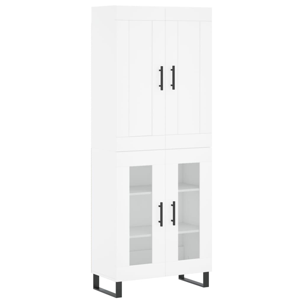 vidaXL Witrynka, biała, 69,5x34x180 cm, materiał drewnopochodny